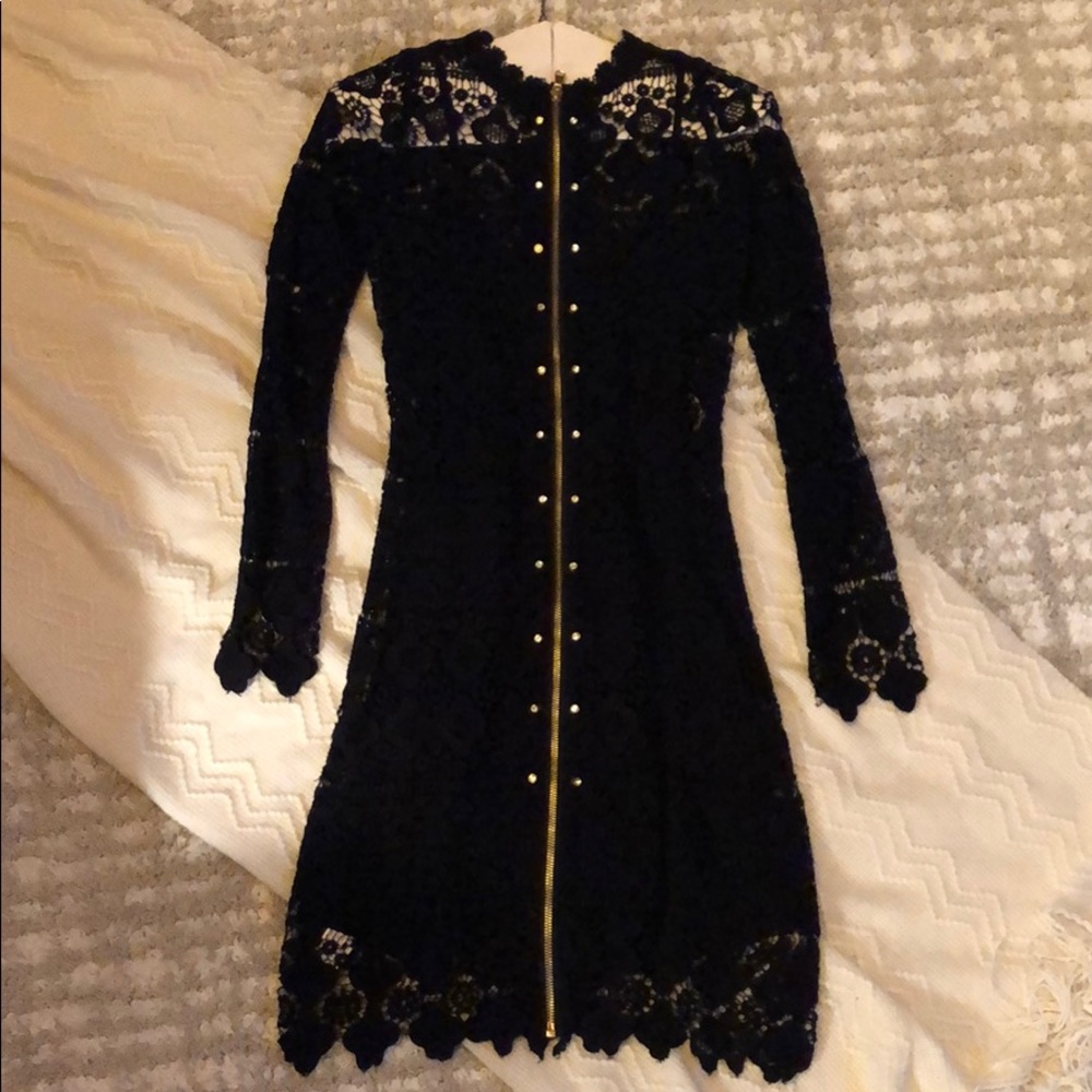 Zara Black Lace zip up dress - Picture 4 of 8